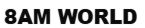 8AM World logo