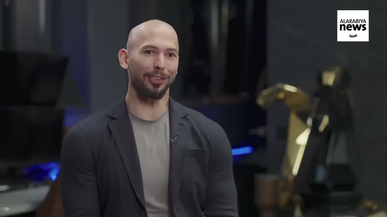Andrew Tate in a recorded appearance.