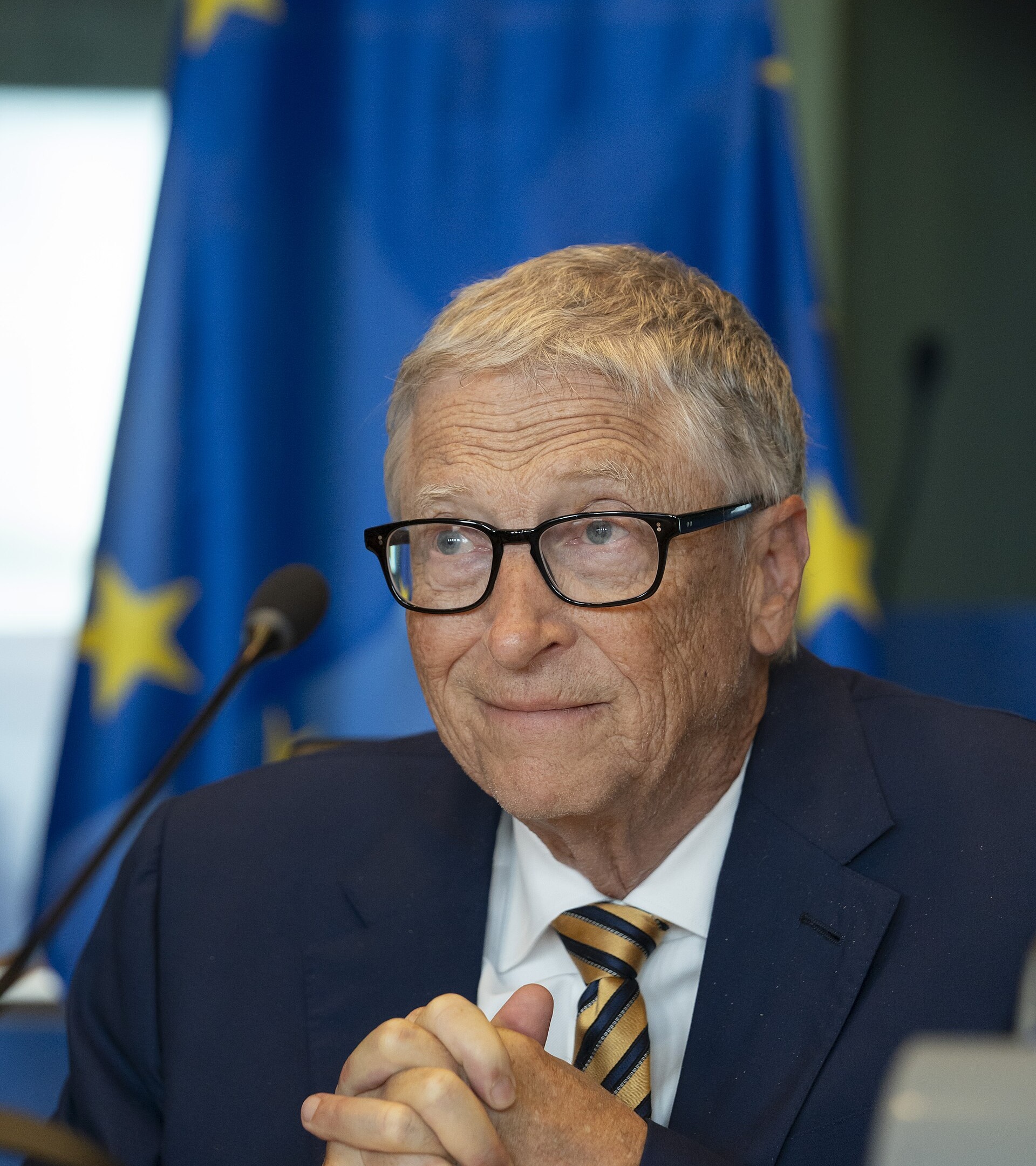 Bill Gates at a European Parliament meeting in Brussels.