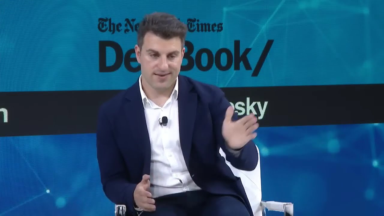 Brian Chesky in a recorded appearance.