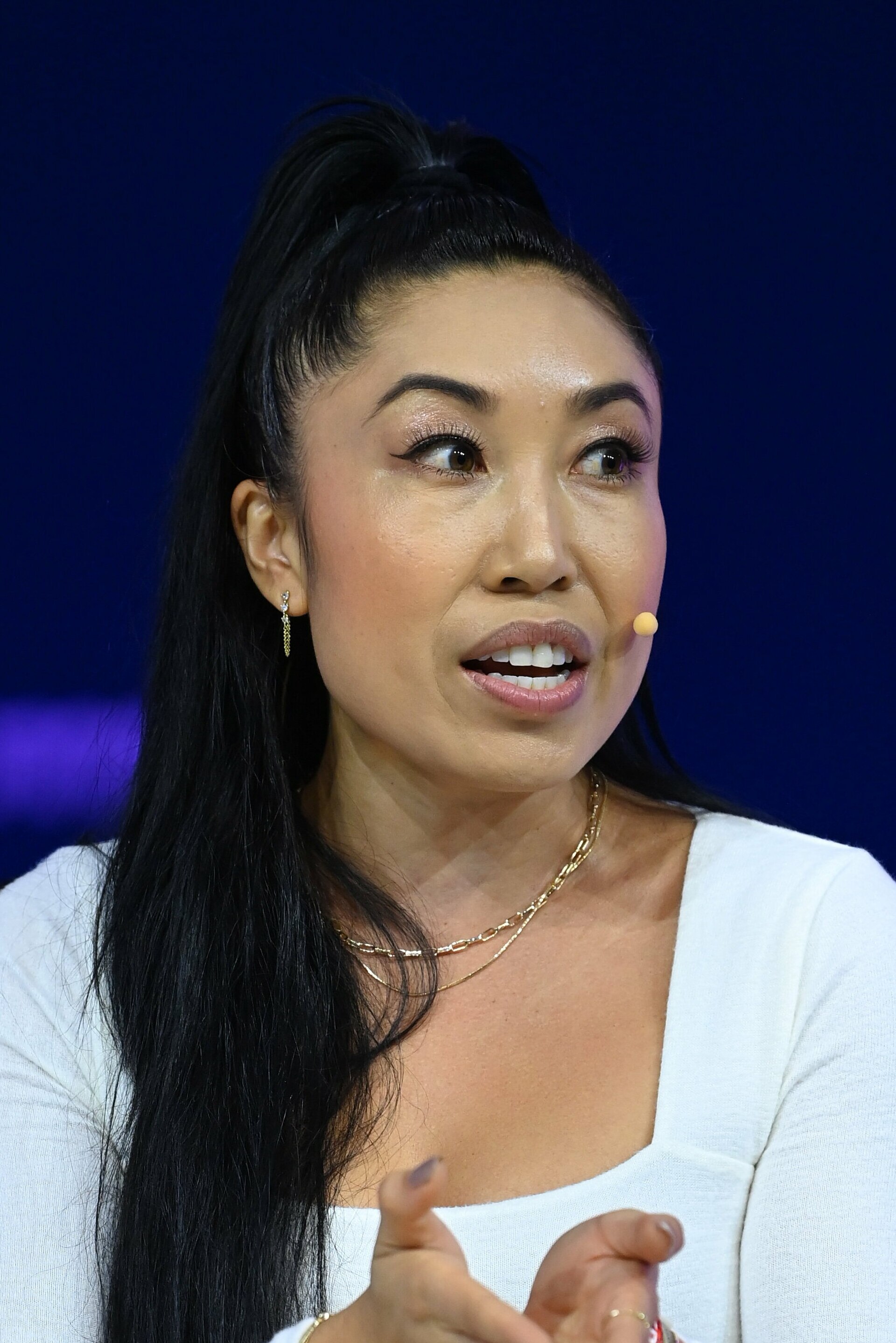 2 November 2022; Cassey Ho, Blogilates on Verified stage during day one of Web Summit 2022 at the Altice Arena in Lisbon, Portugal. Photo by Harry Murphy/Web Summit via Sportsfile