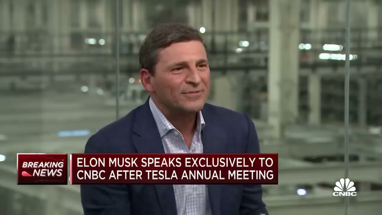 Elon Musk in a recorded appearance.