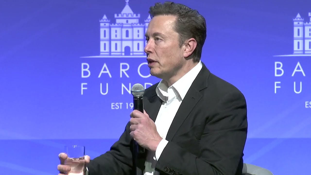 Elon Musk in a recorded appearance.