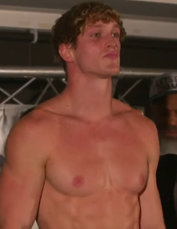 Youtuber Logan Paul during a weigh in for his white collar boxing match against fellow youtuber KSI