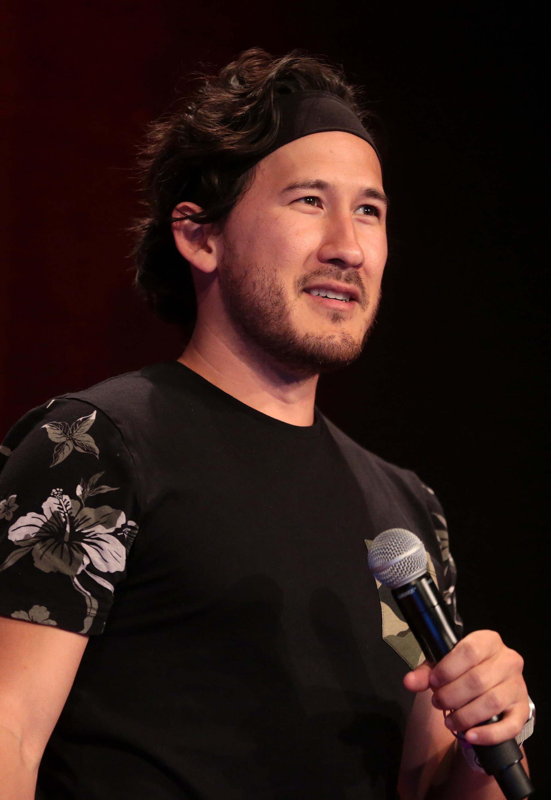 Markiplier speaking at the 2018 PAX West in Seattle, Washington.
