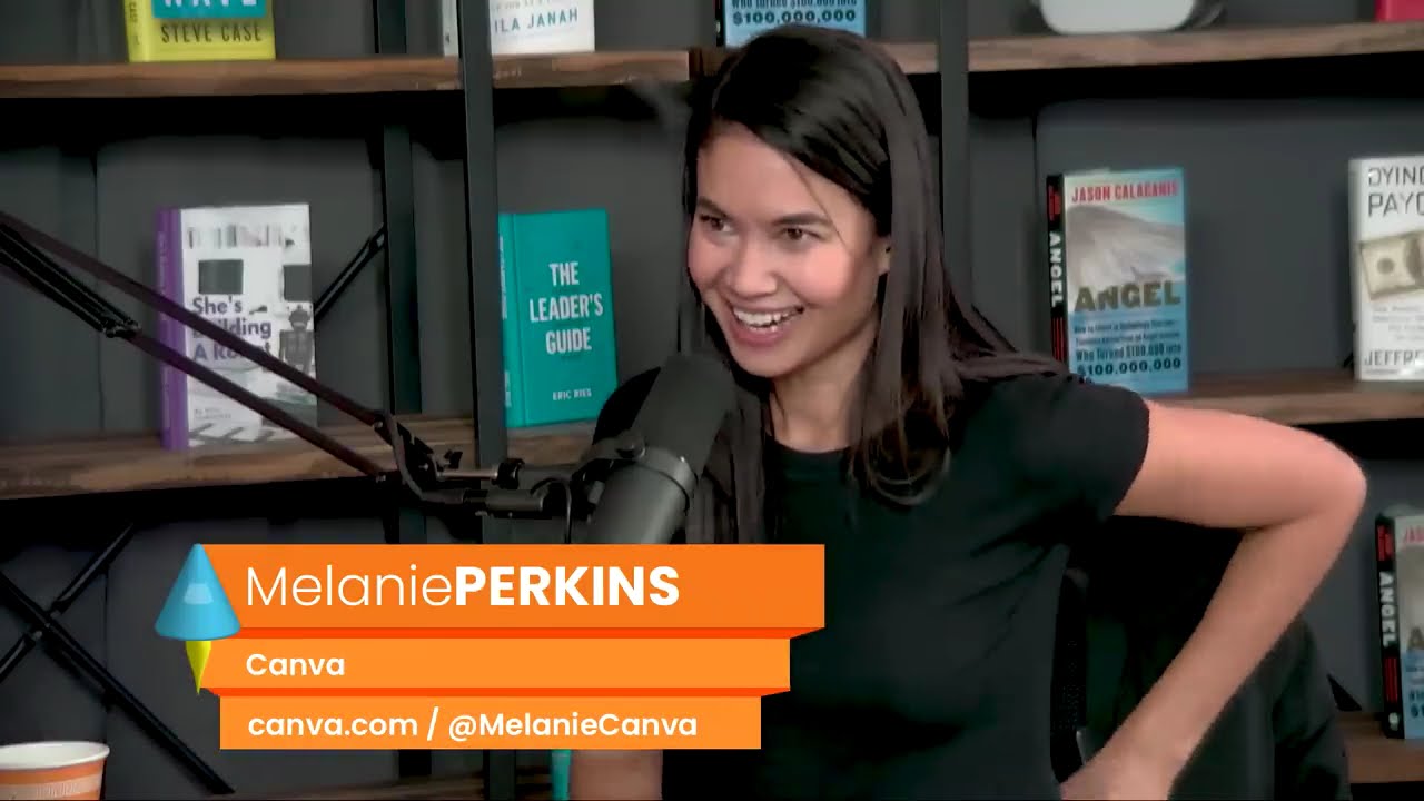 Melanie Perkins in a recorded appearance.