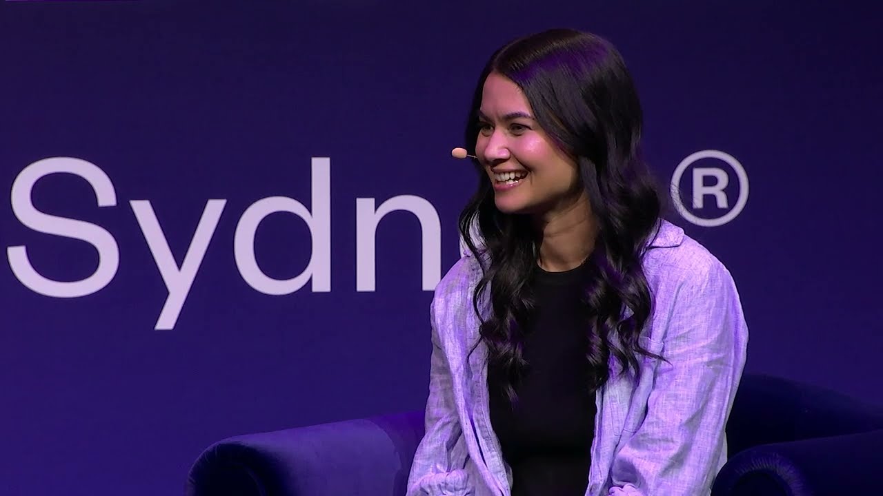Melanie Perkins in a recorded appearance.
