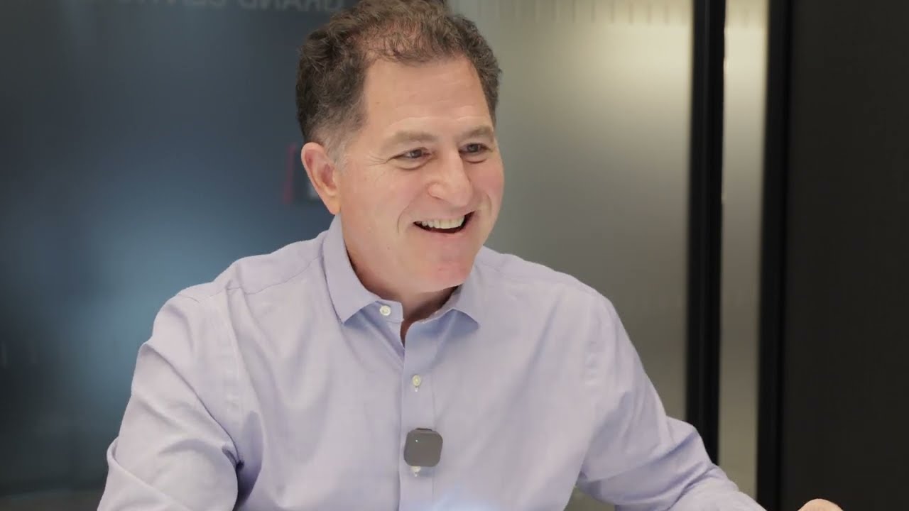 Michael Dell in a recorded appearance.