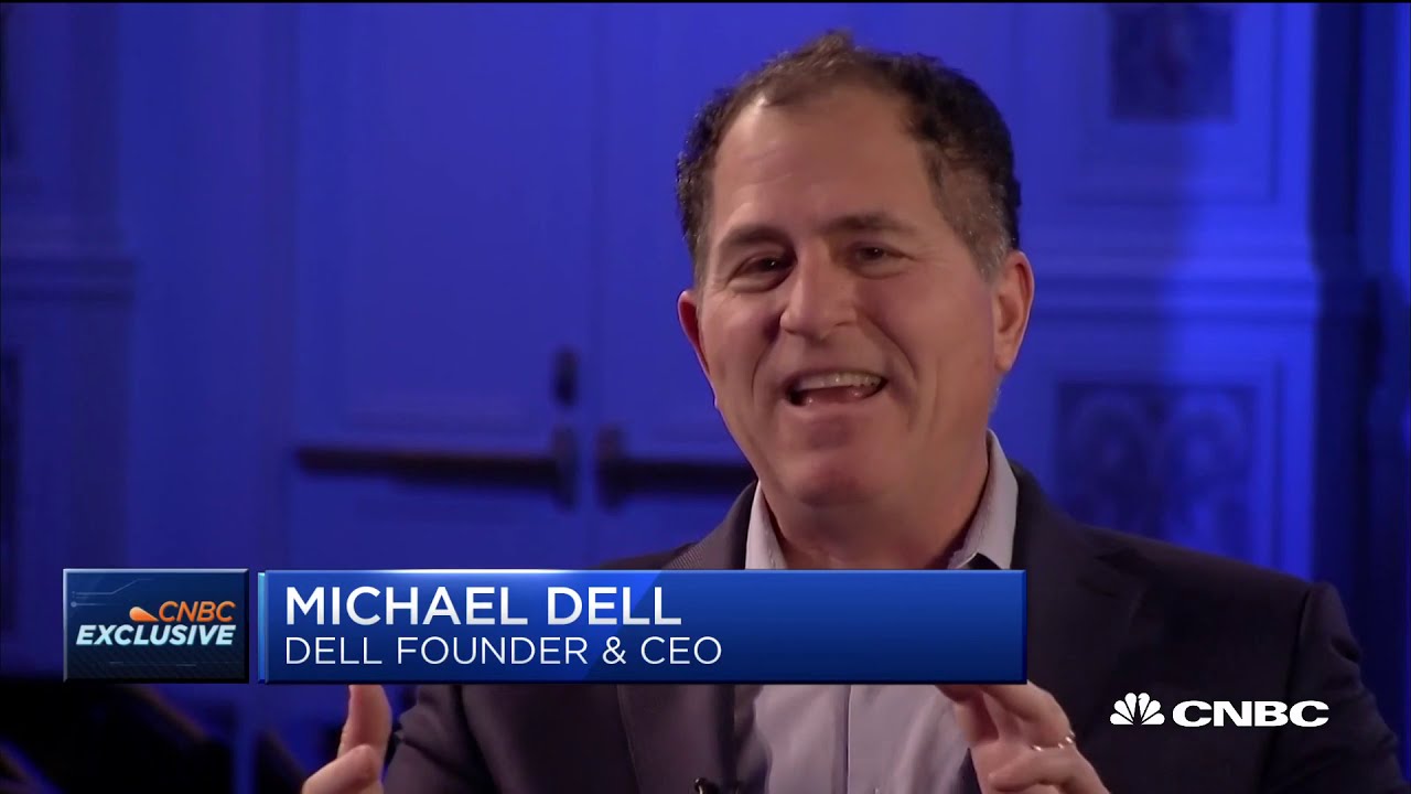 Michael Dell in a recorded appearance.