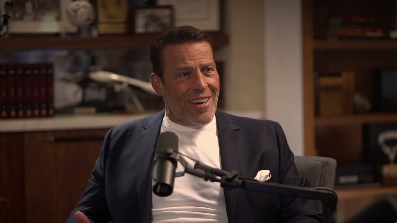 Tony Robbins in a recorded appearance.