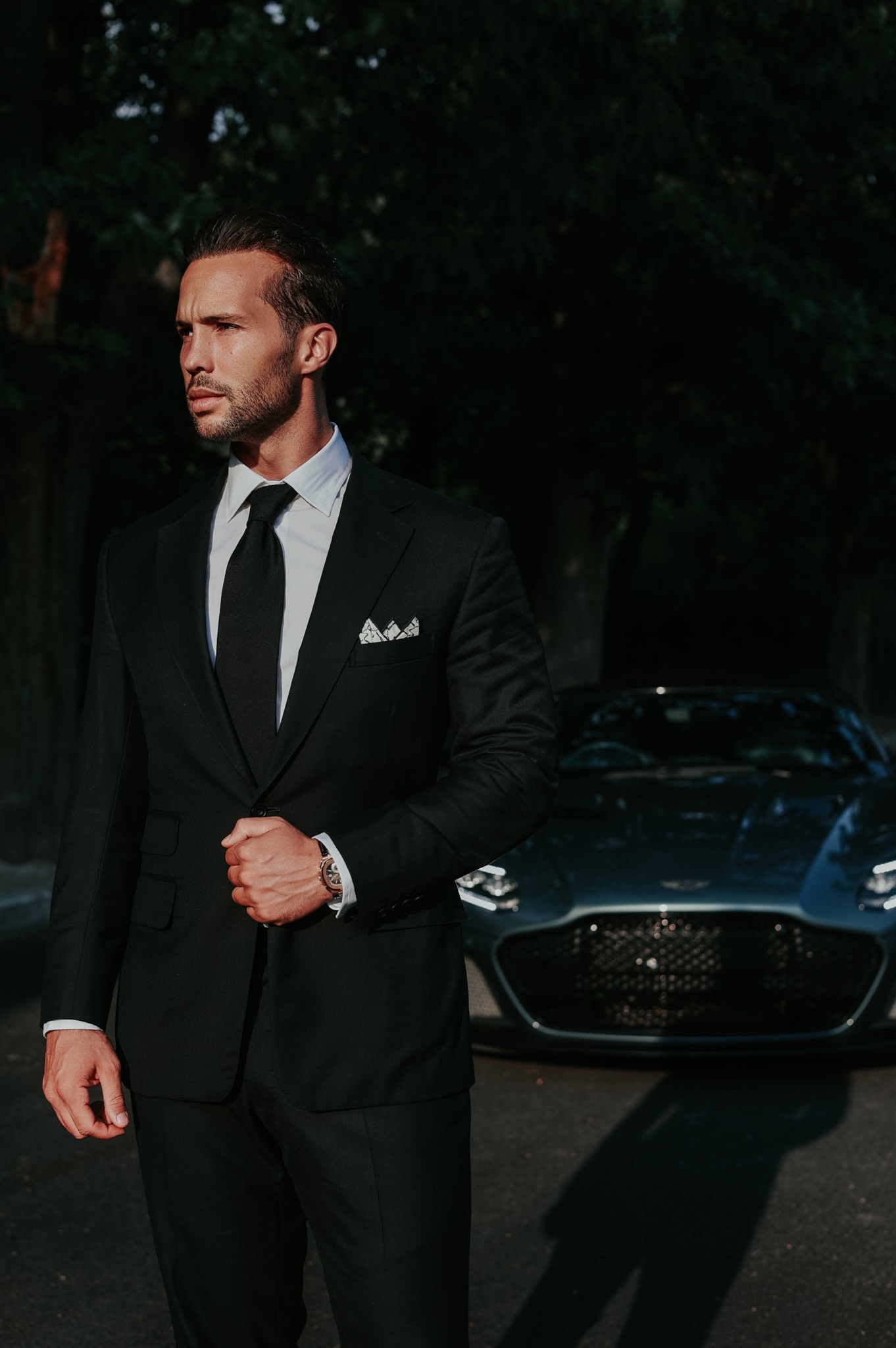 Tristan Tate in formal evening wear.